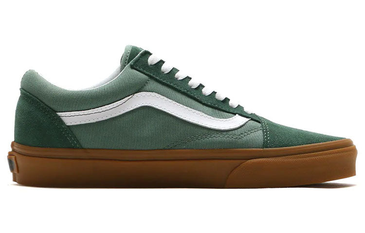 Vans Old Skool Stylish Breathable Wear-Resistant Cozy Low Top Casual Skate Shoes Unisex Green White VN0A38G1Q9V