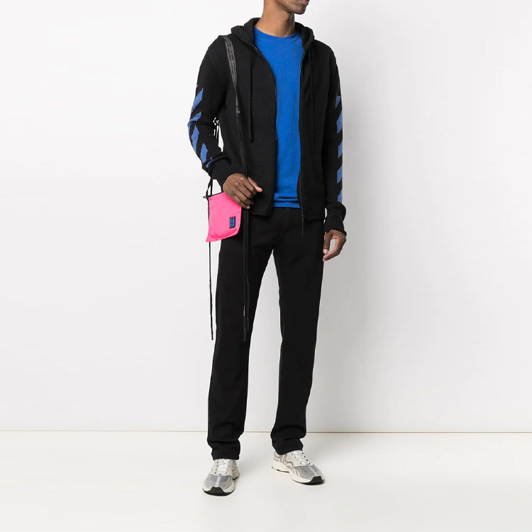Off-White SS21 Chest Logo Printing Round Neck Short Sleeve Ordinary Version Blue OMAA027S21JER0034501
