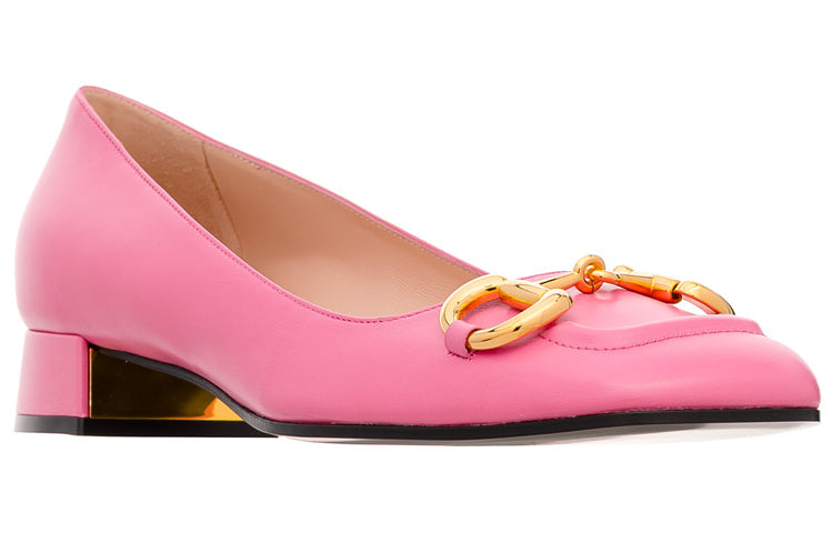 (WMNS) Gucci Black Horsebit Ballerina Flats 'Pink' 645600-C9D00-5609