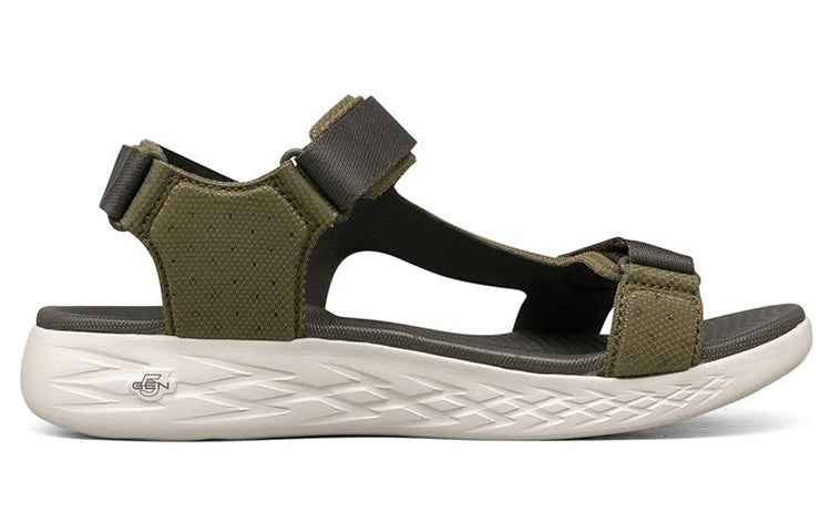 Skechers On The Go 600 Velcro Olive Green Sandals 55383-OLV