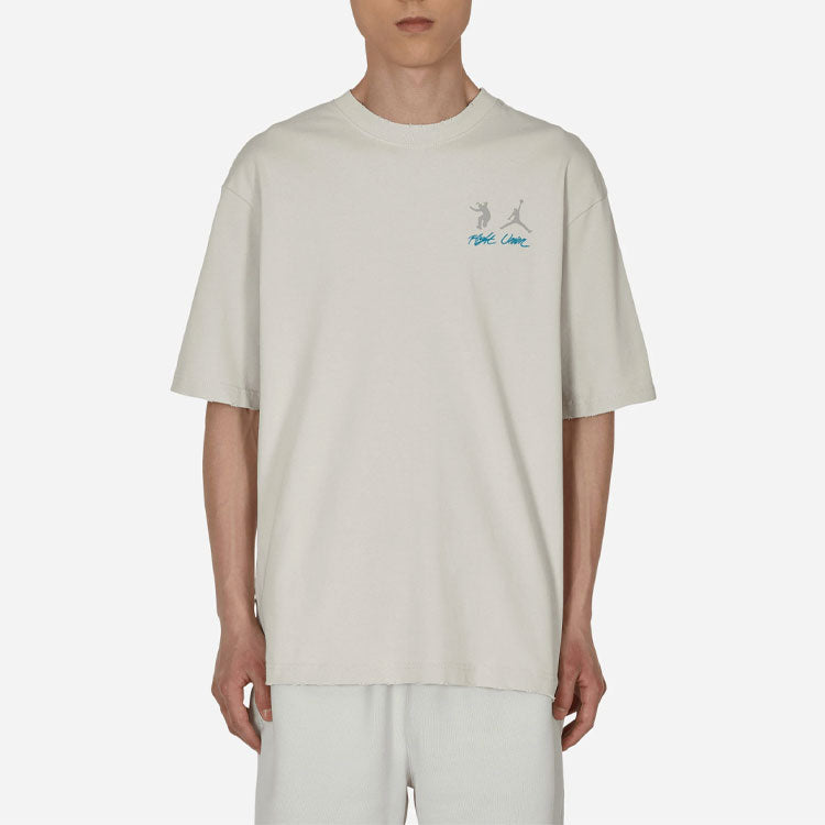 Air Jordan x union SS22 Crossover Solid Color Breathable Logo Round Neck Short Sleeve Asia Edition Gray DM2844-025