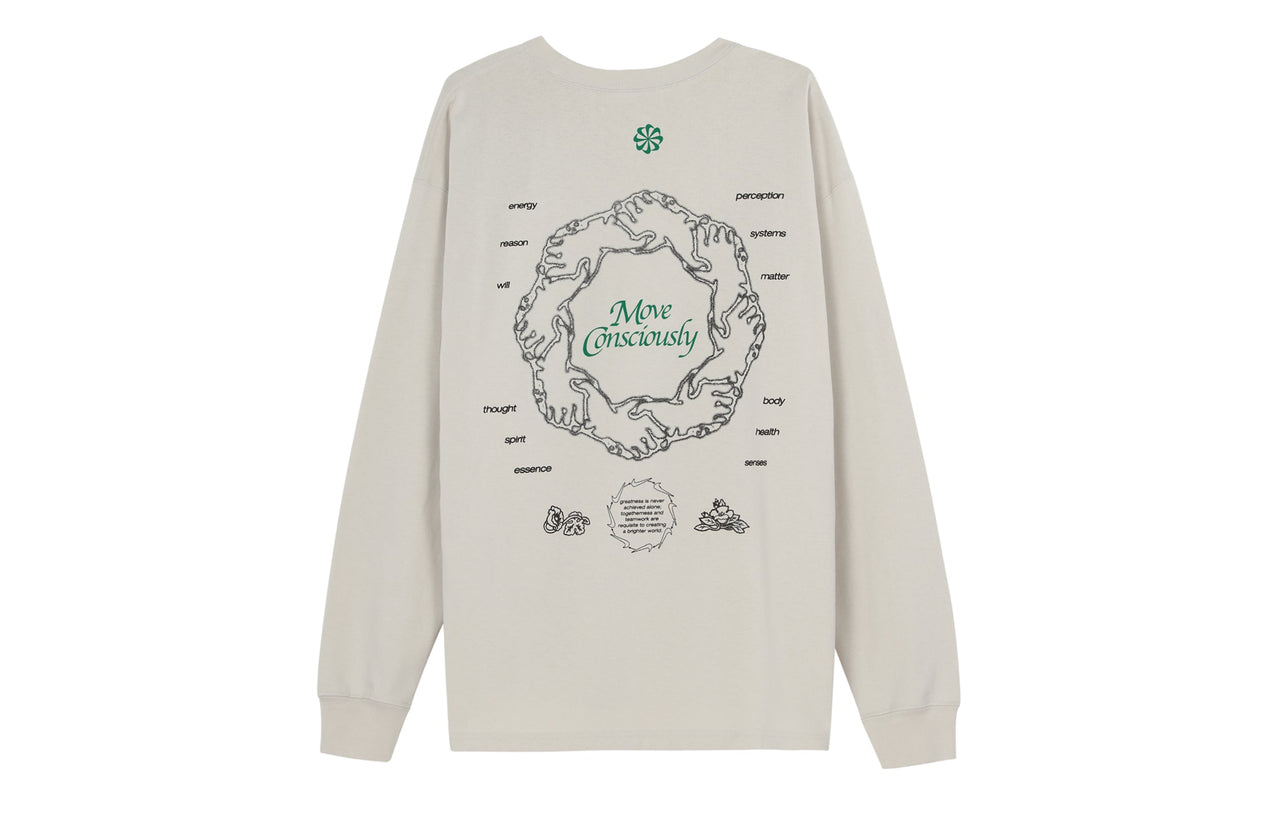 Men's Nike Sportswear Alphabet Printing Long Sleeves Autumn Light Bone T-Shirt DN5141-072