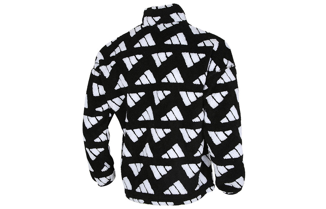 adidas Collar Windproof Warm Sport Training Jacket Men's Black GM4429