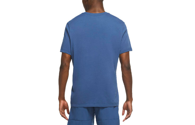 Nike Dri-FIT Training Printing Logo Short Sleeve Blue CV5222-469