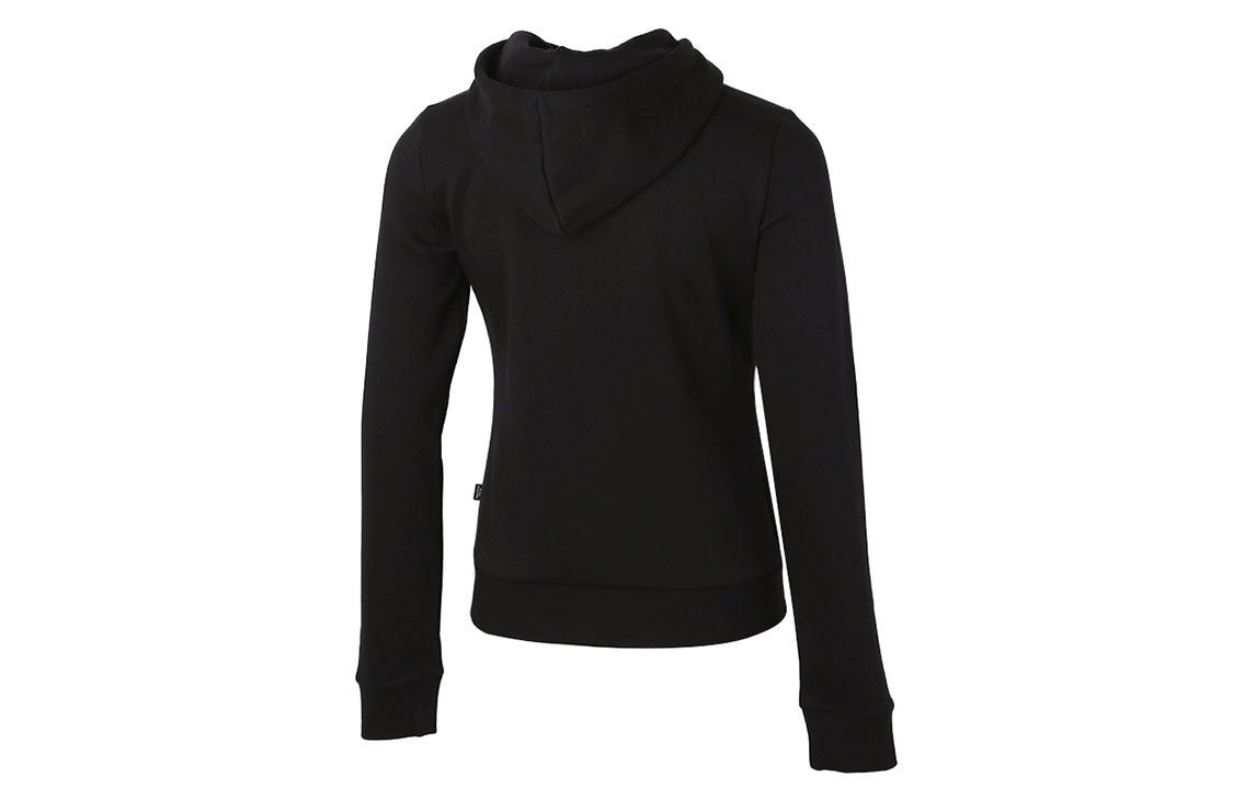 (WMNS) PUMA Essentials Full-Zip Hoodie 'Black White' 586547-01