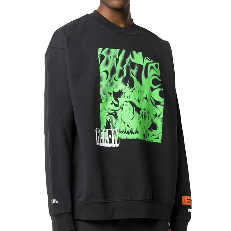 Men's HERON PRESTON Pattern Printing Long Sleeves Black HMBA007S208960201088