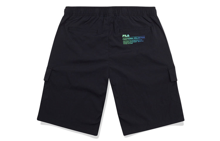 FILA FUSION Gradient Word Printing Shorts Black T11M023805F-BK