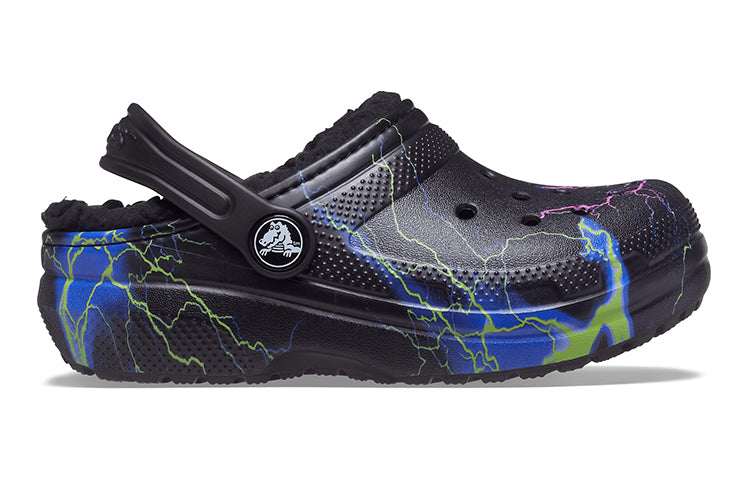 (GS) Crocs Classic Fuzz-Lined Clog 'Black Lightning' 207322-0C4