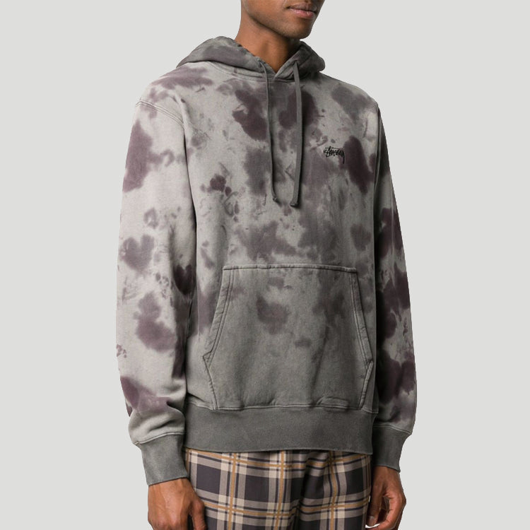 Men's Stussy Embroidered Logo hooded Long Sleeves Gray 118375