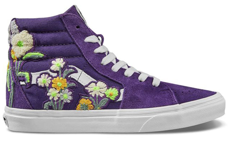 Vans SK8-HI Floral Boucle Sneaker In Violet Indigo/ True White VN0A4BV6TS8