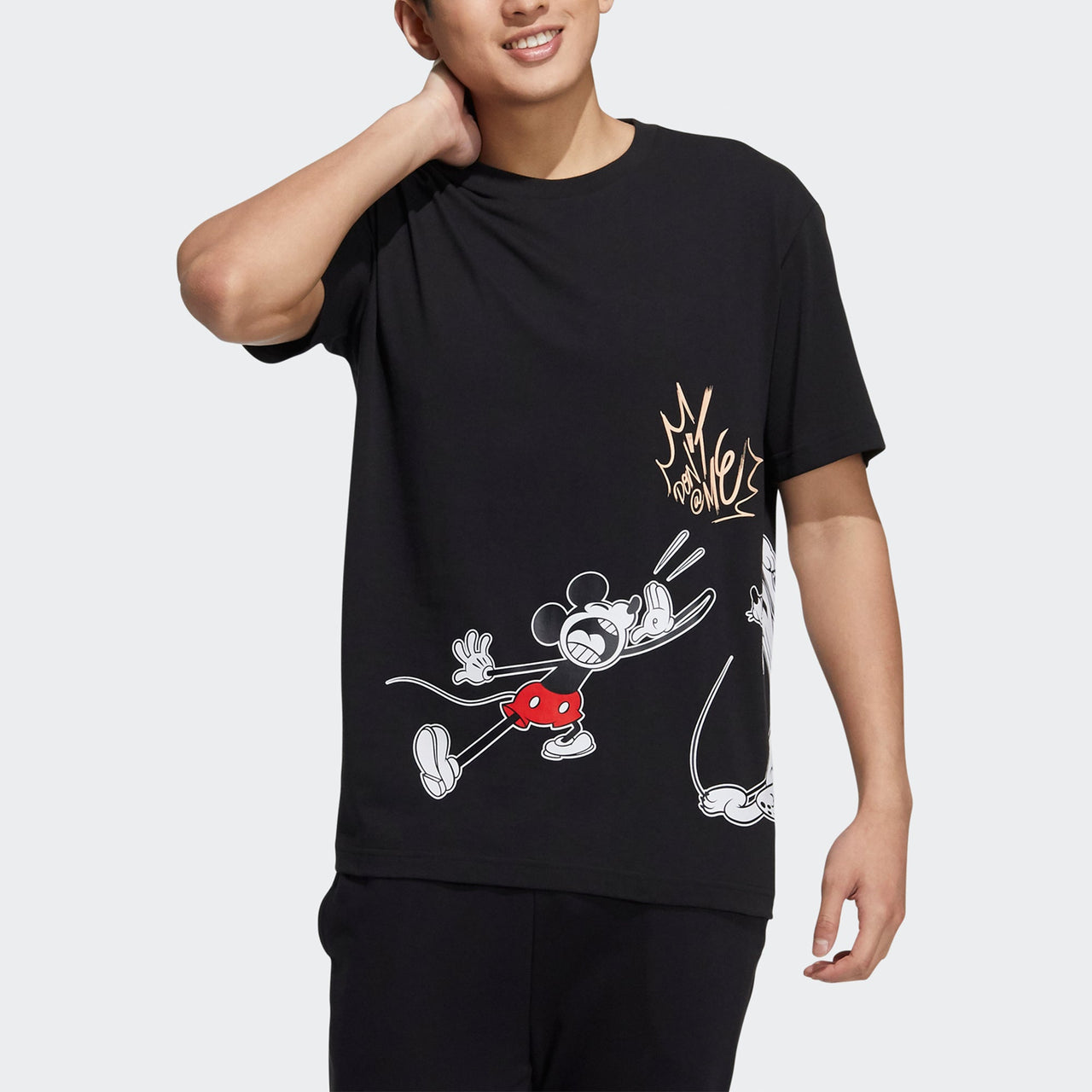 adidas neo M Mf Tee 2 Printing Round Neck Sports Short Sleeve Black HF0452