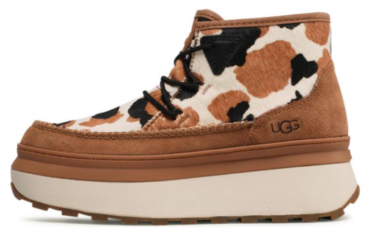 (WMNS) UGG Marin Bootie Cow Print Sneaker 'Chestnut' 1121811-CHE