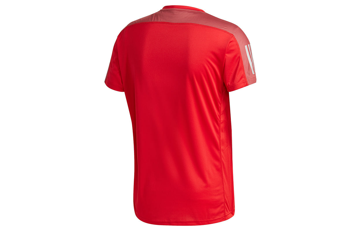 adidas Own The Run Tee Casual Training Running Sports Short Sleeve Red GC7872