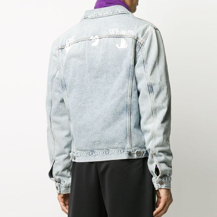 Off-White LogoBleachJean Jacket Men's Light Blue OMYE054F20DEN0014001