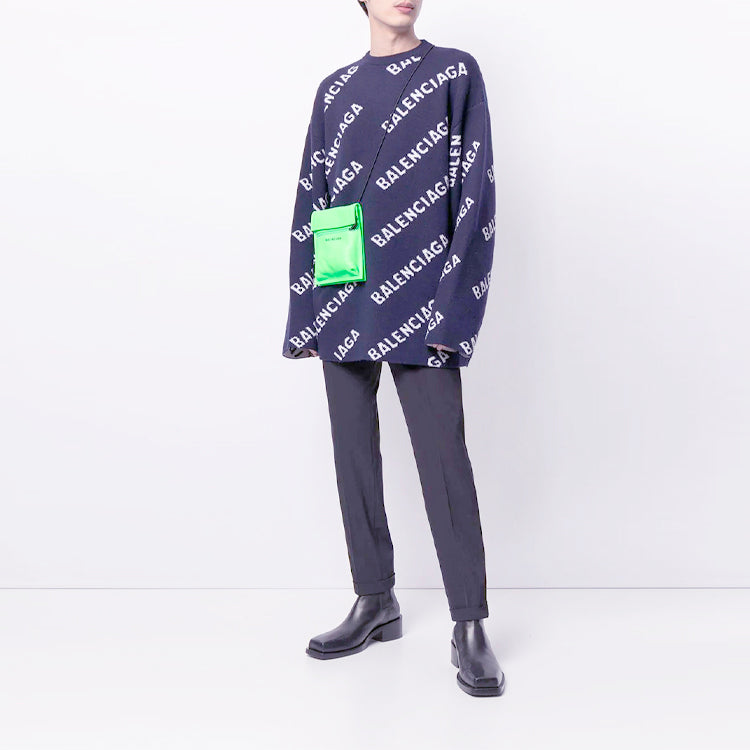 Balenciaga Intarsia Knit Logo Jumper 'Black' 623283T15674177