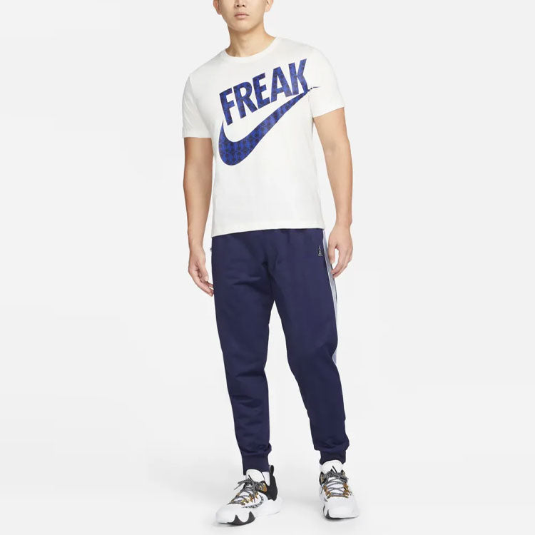 Men's Nike Large Logo Printing Casual Round Neck Pullover Short Sleeve White T-Shirt DR7646-133