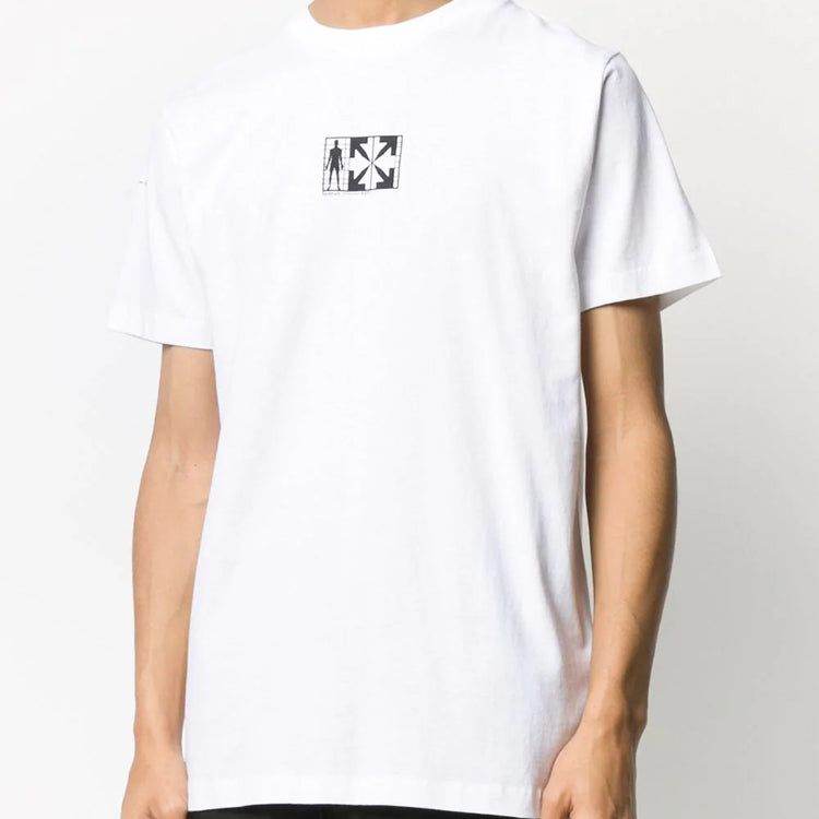 Off-White Arrows Pattern Printing Short Sleeve White OMKA002E20FAB0010110