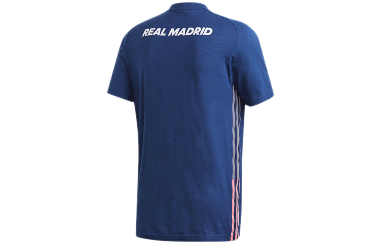adidas Real Travel Tee Real Madrid Soccer/Football Sports Short Sleeve Navy Blue FR3874