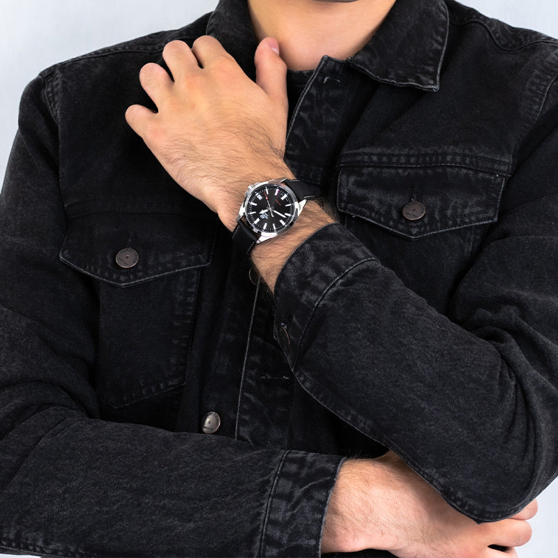 CASIO EDIFICE Mens BlackSilver Analog EFV-100L-1AVU
