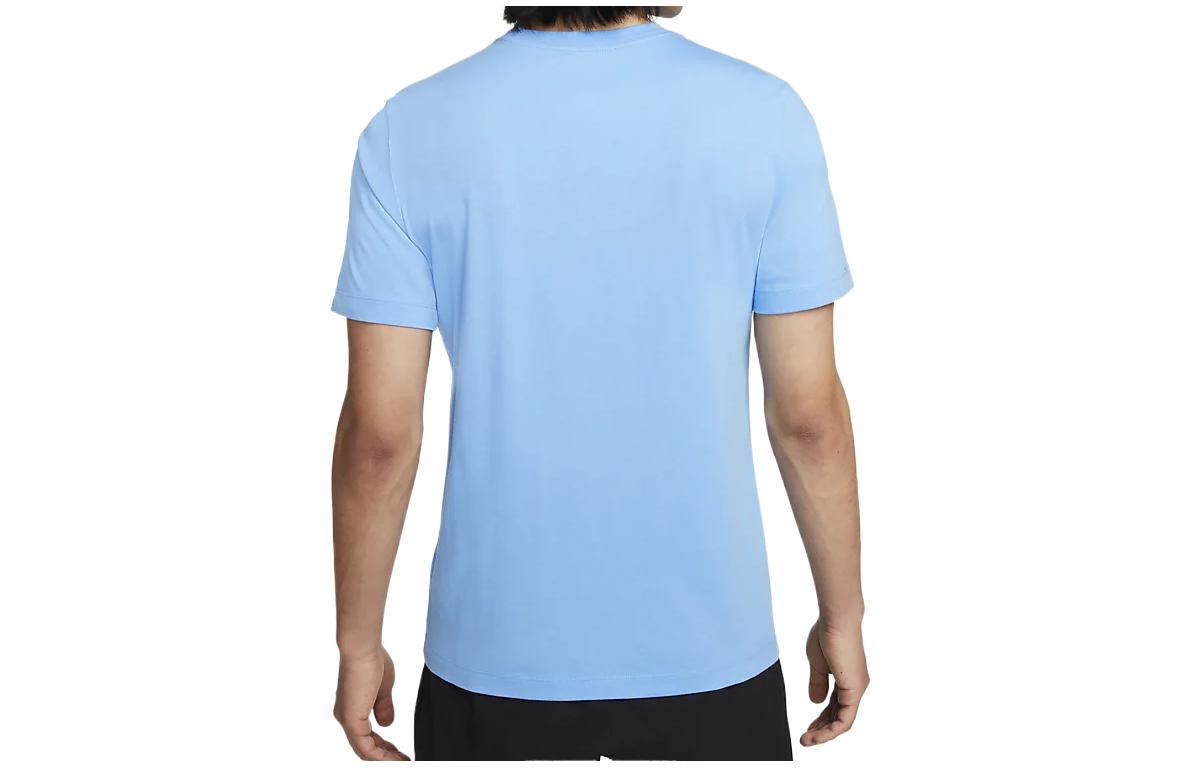 Men's Nike Large Logo Printing Round Neck Pullover Short Sleeve Blue T-Shirt DR8065-412