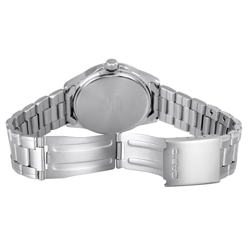 CASIO Waterproof Stainless Steel Strap Quartz Mens SilverBlue Analog MTP-1215A-2A
