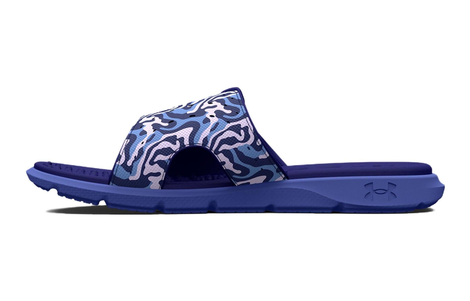 (WMNS) Under Armour UA Ignite Pro Graphic Strap Slides 'Blue Purple' 3026028-400
