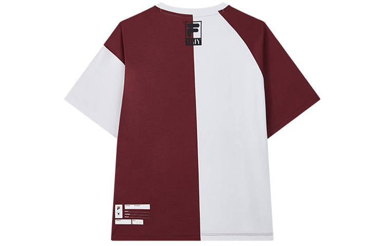 Men's FILA x MIHARA YASUHIRO/ Mihara Yasuhiro Loose Short Sleeve Red Splicing T-Shirt F71M038108F-RD