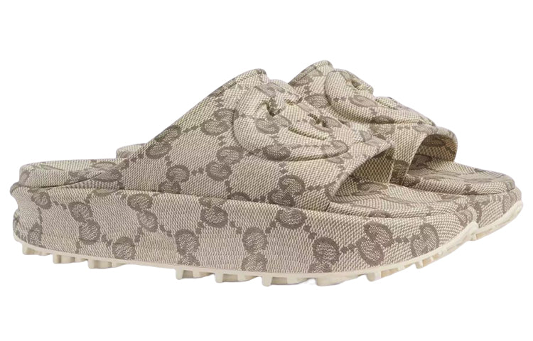 Gucci GG Slide Sandal 'Interlocking G - Beige Ebony' 725535-JAAC6-9742