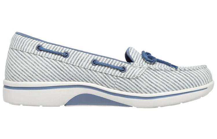 (WMNS) Skechers Arch Fit Uplift 'White Grey Blue' 136601-BLW