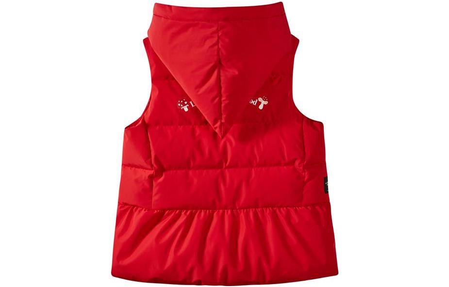 (GS) Skechers Letter Printed Hooded Down Vest 'Red' L422G073
