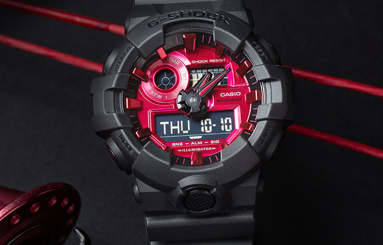 CASIO G-Shock Analog-Digital 'Black Red' GA-700AR-1APR