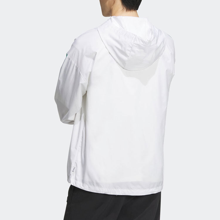 adidas Neo Essentials Windbreaker Jackets Asia Sizing 'White Green' IA4963