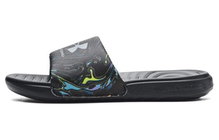 (WMNS) Under Armour Ansa Graphic Slides 'Black Marble' 3024436-010