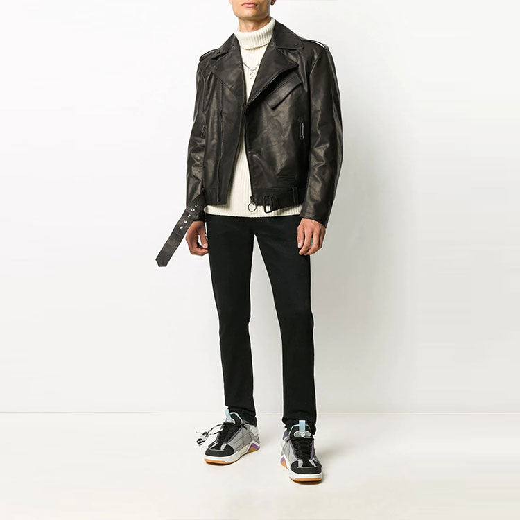 Men's Off-White Logo Pattern Jacket Black OMJG014F20LEA0011001