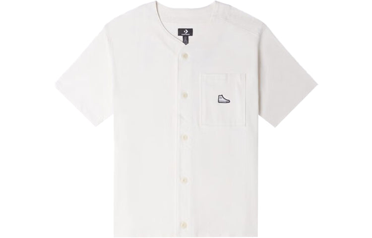 Converse Chuck Taylor Logo Button-Up T-Shirt Asia Sizing 'White' 10024736-A02