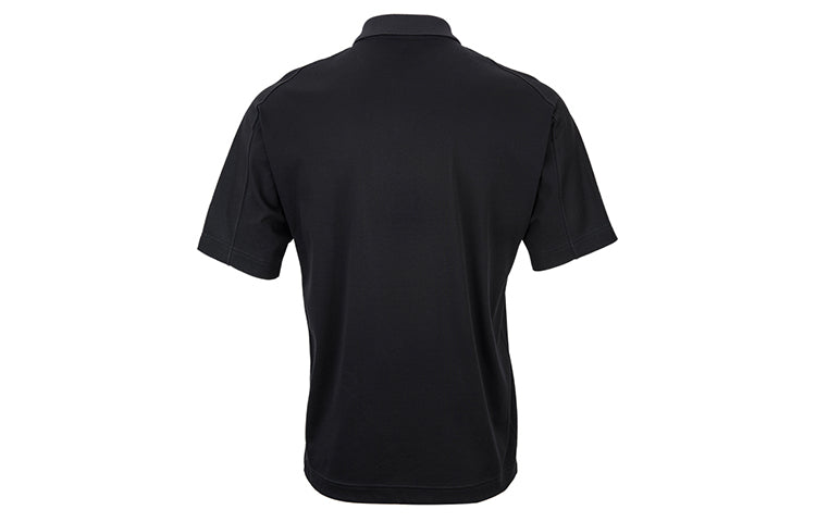 Men's Y-3 Business Pure Cotton Short Sleeve Polo Shirt Black DY7300
