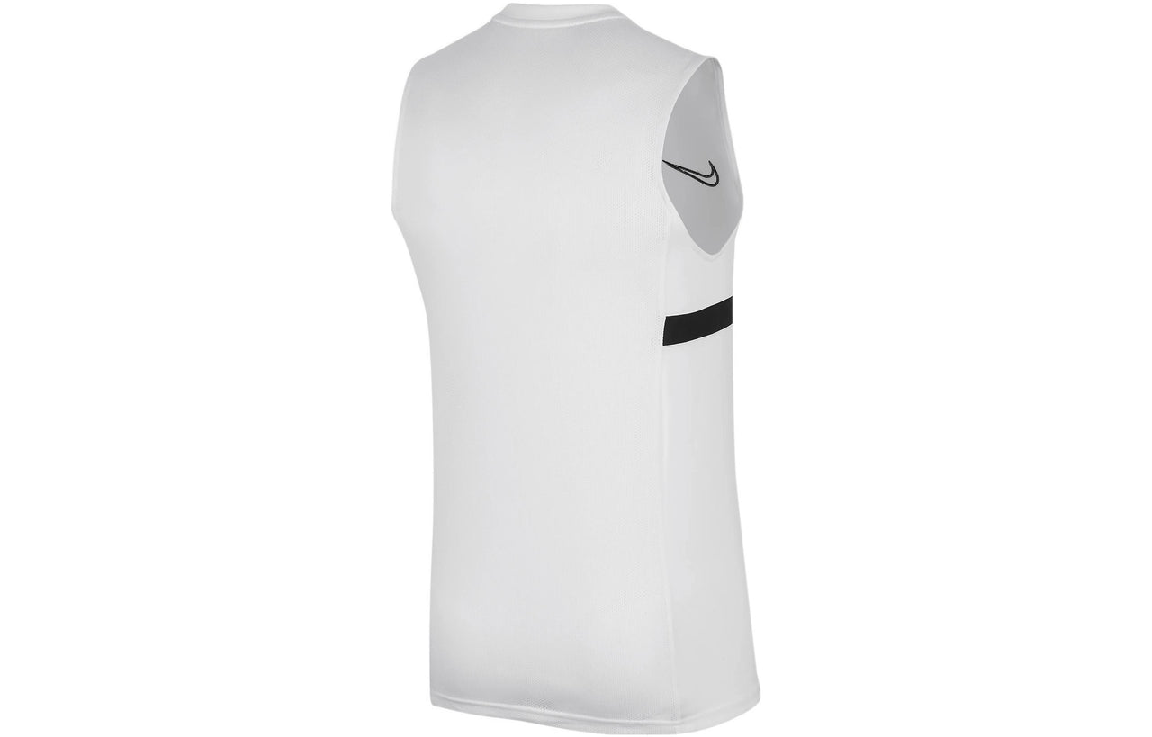 Men's Nike Dri-FIT Logo Printing Round Neck Sports Us Edition White Vest DB4358-100
