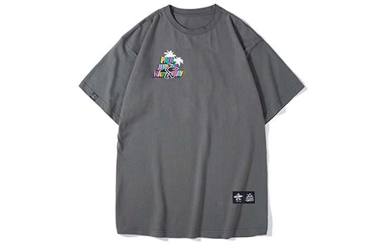 PJs Vigor Beach Pattern Printing Short Sleeve Unisex Gray 20SSTS10302-P