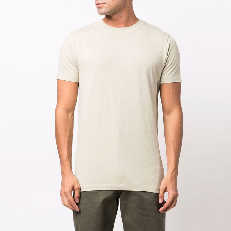 Off-White FW21 Back Arrow Pattern Short Sleeve Ordinary Version Beige OMAA027F21JER0071717