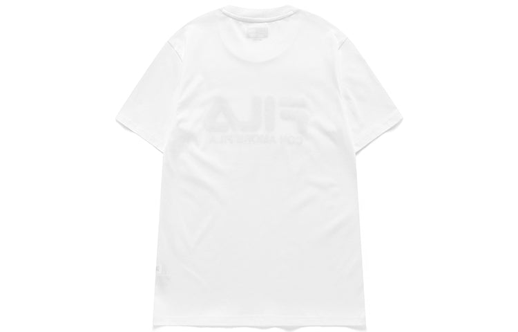 Men's FILA FUSION Logo Printing Casual Round Neck Short Sleeve White T51M829150D-WT