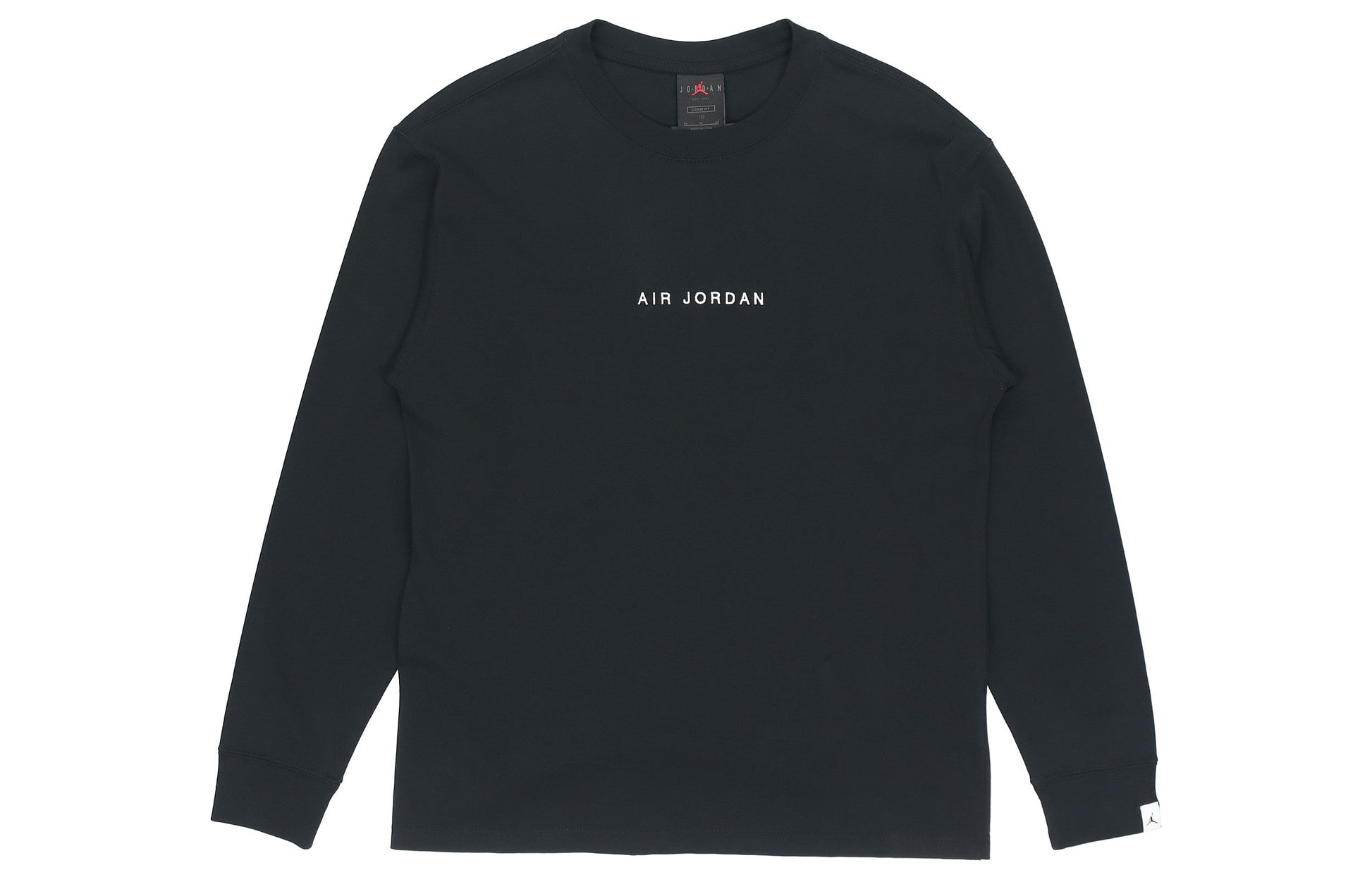 Air Jordan Back Logo Round Neck Pullover Long Sleeves Black DO2319-010