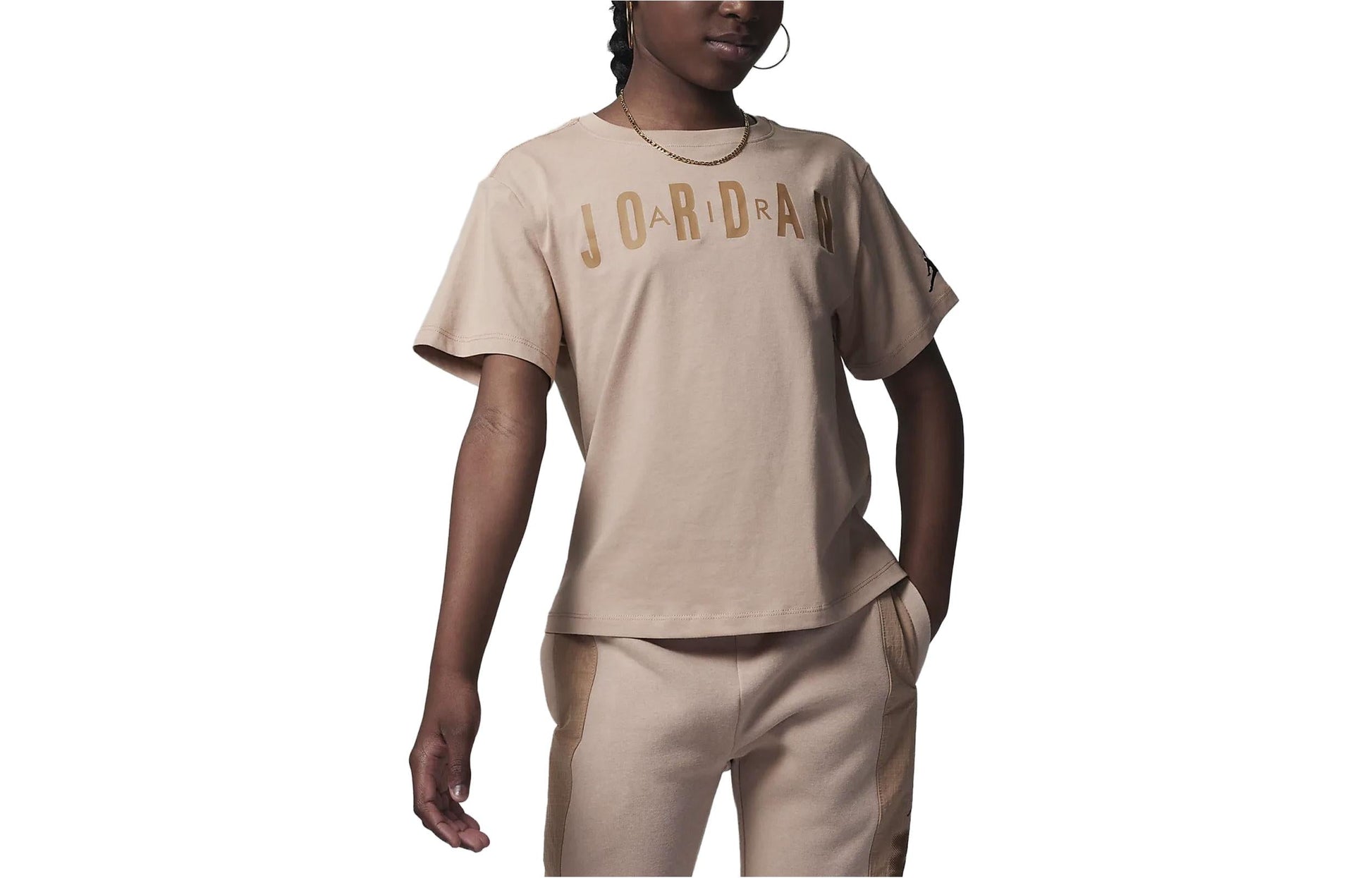 (GS) Air Jordan Post Up Boxy T-Shirt 'Beige' FV3272-200