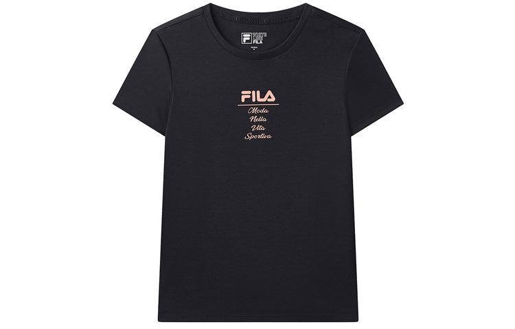 (WMNS) FILA Minimalistic Breathable Short Sleeve Black F11W038130F-NV