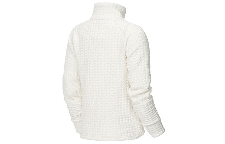 (WMNS) New Balance Zipper Splicing Slim Fit Stand Collar Jacket White WJ13118-SST