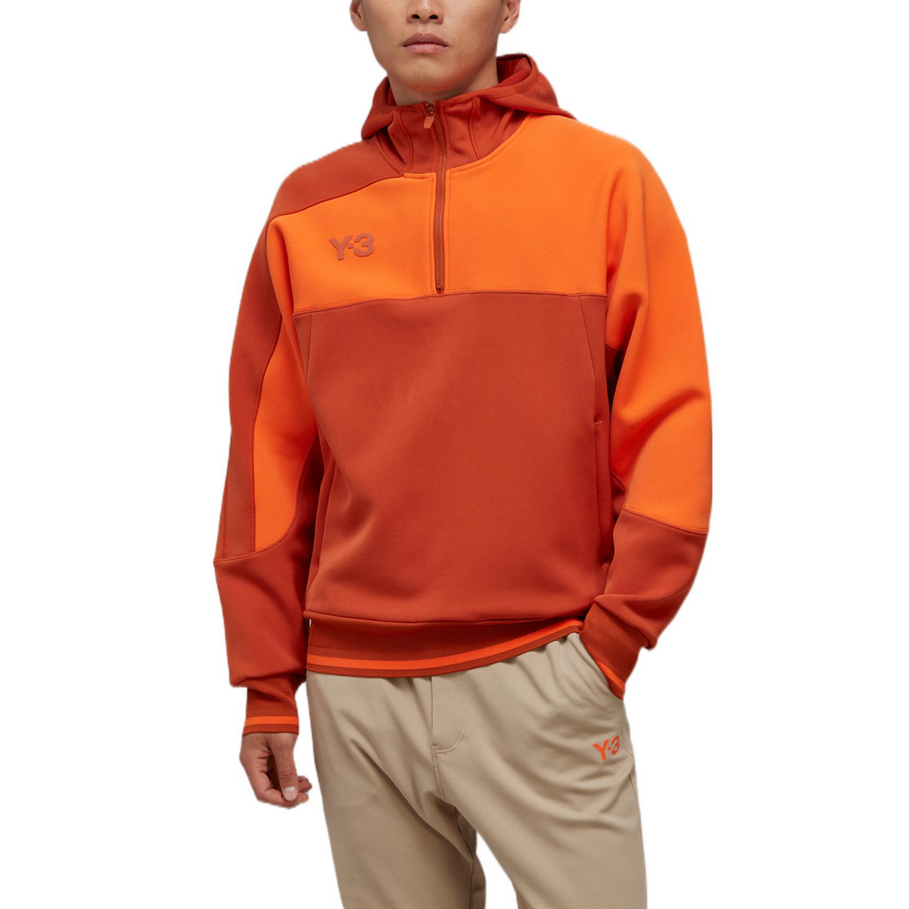 adidas Logo Half-Zip Hoodie 'Red' HT2283