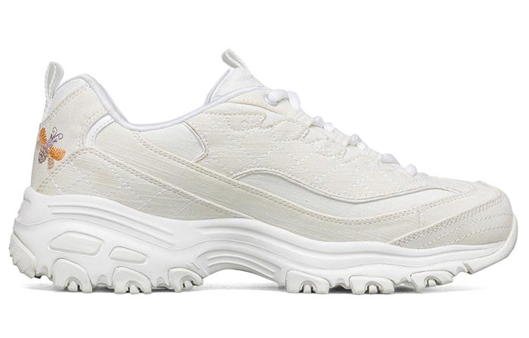 (WMNS) Skechers D'Lites 1.0 Low Running Shoes White 149465-WHT