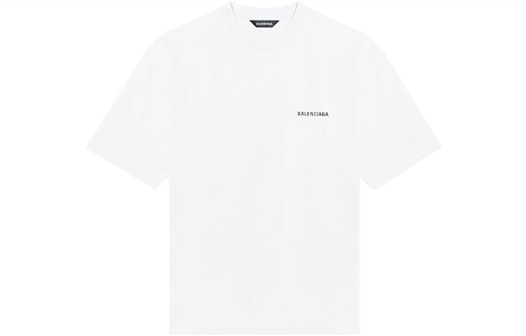 Men's Balenciaga FW21 Logo Printing Retro Short Sleeve 'White' 612966TIVG59040