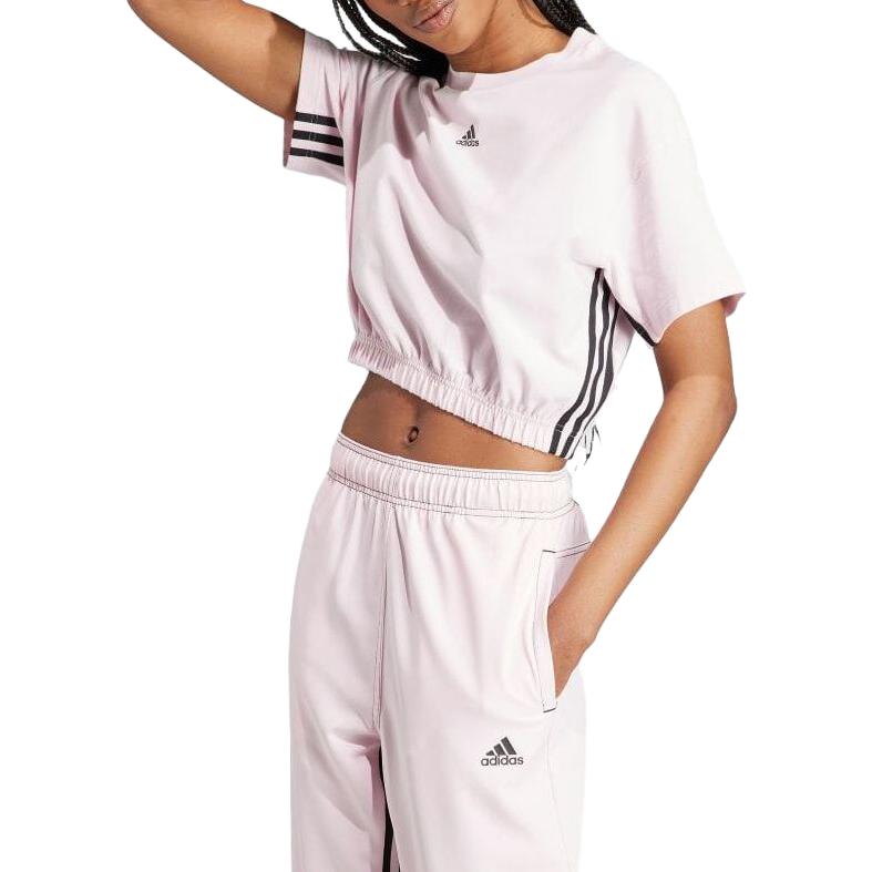 (WMNS) adidas Dance 3-Stripes Crop T-Shirt Asia Sizing 'Pink Black' IM4975