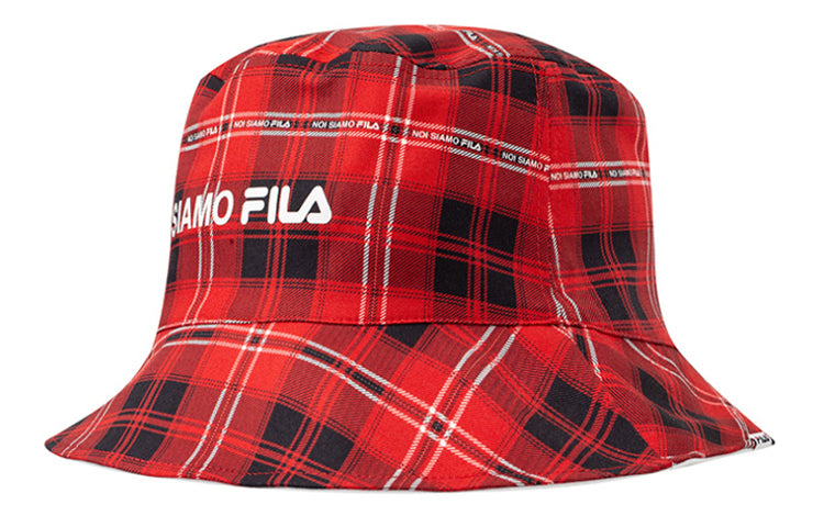 FILA Plaid Red Fisherman's Hat T13U031209F