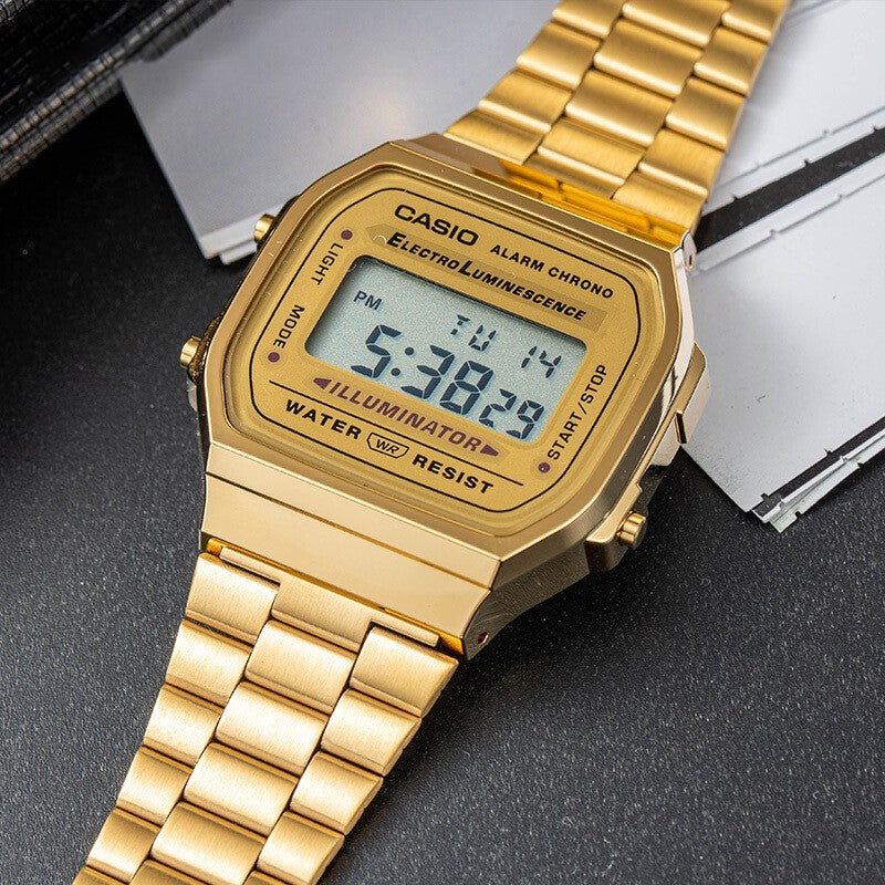 Casio Standard Digital Watch 'Silver Gold' A168WG-9W&A159WA-N1